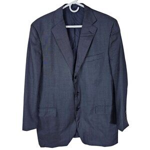 Ermenegildo Zegna Wool Blazer Jacket US 46R Gray Double Vented Italian Gentleman